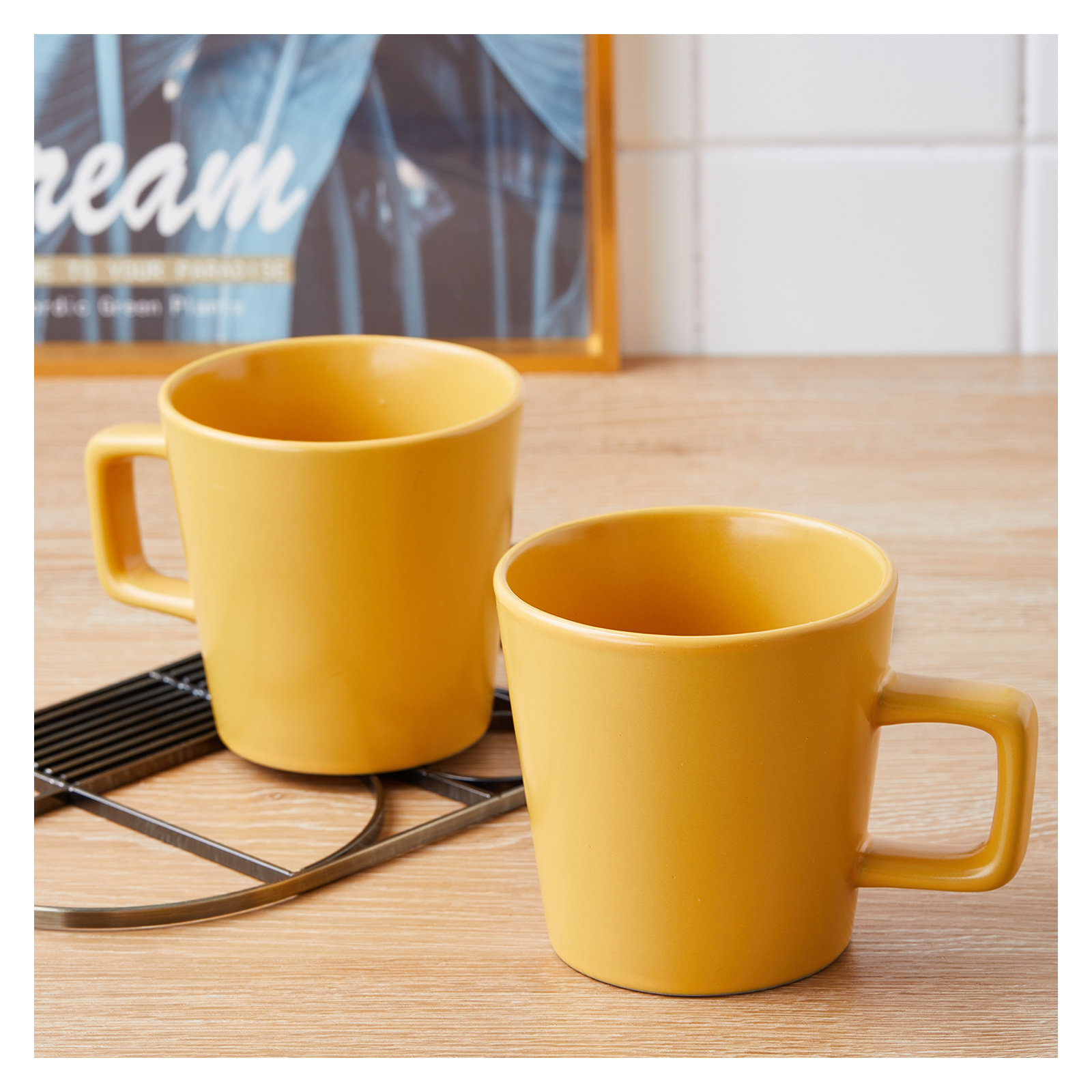 Stone Lain Cleo 16-Piece Dinnerware Set Stoneware, Yellow