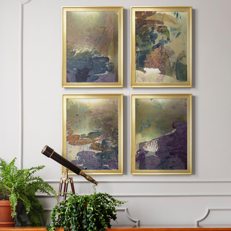 «Monet's Landscape I», toile encadrée de qualité supérieure - prête à être accrochée, Cadre doré