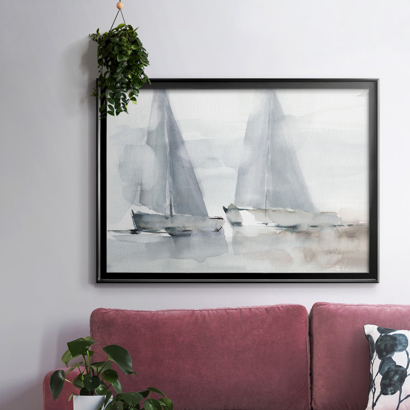 «Misty Sails I», reproduction d'art sur toile, H 14 po x l 20 po x P 1,5 po, Noir