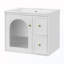 Ensemble de meuble-lavabo mural avec lavabo en céramique, 2 tiroirs et 1 porte à fermeture en douceur-2091187750