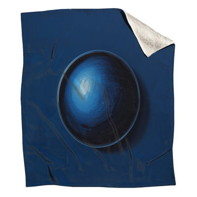 Blue Sphere On Canvas Blankets