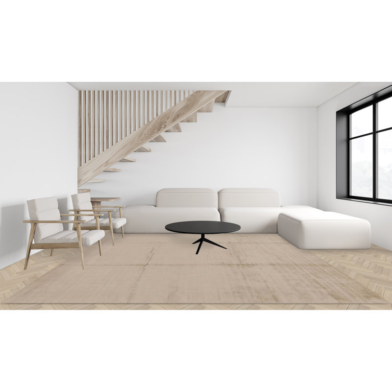 Tapis beige noué à la main de haute qualité, Tapis de couloir 2 pi 6 po x 8 pi