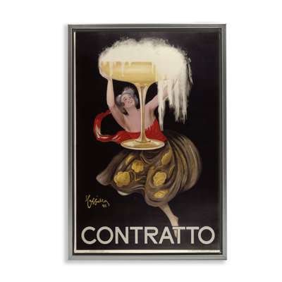 Antique Woman & Champagne Poster Canvas Wall Art, design by Marcus Jules