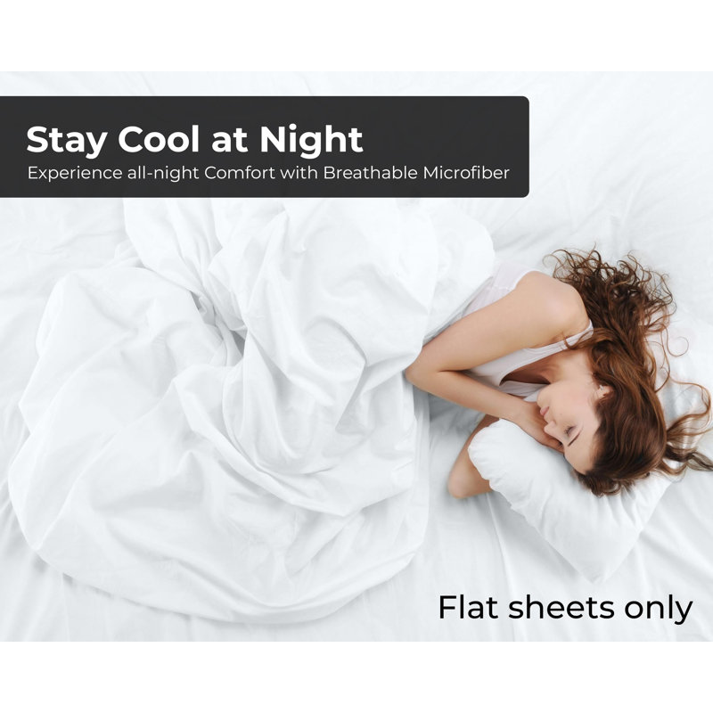 Royale Linens 6 Pack Bulk Set | Top Sheets | Soft Microfiber | Wrinkle & Stain Resistant | for Hotel MasTable Hospital Dorm | Sold Separately