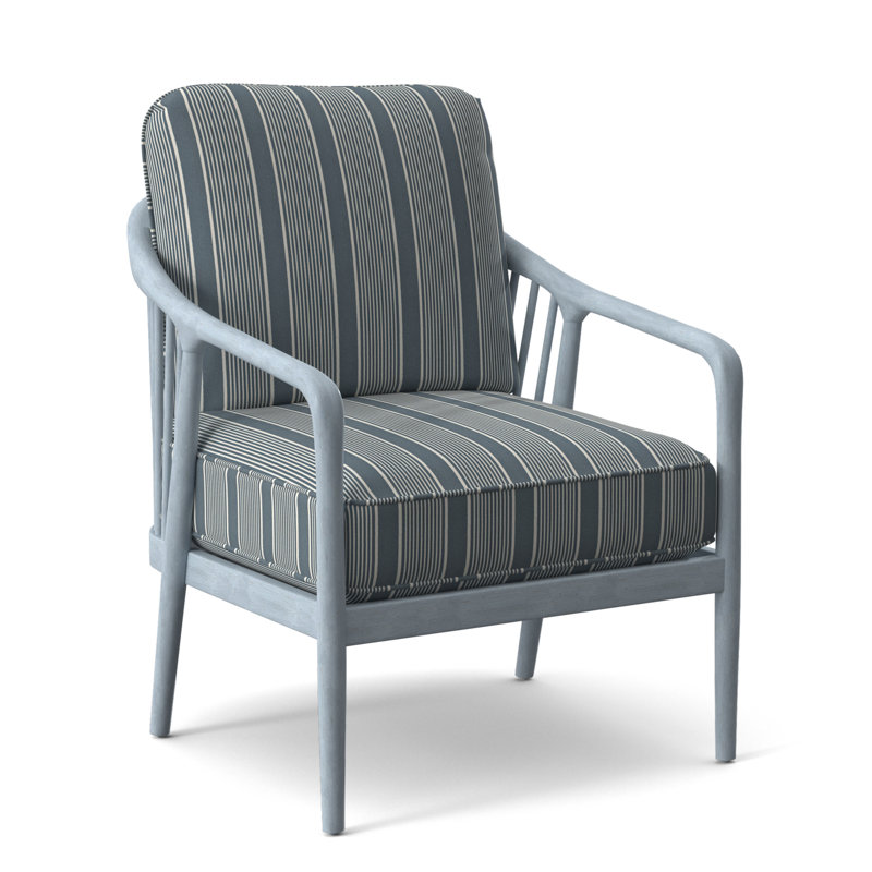Guinevere Armchair, Sea Glass, Blue Buffalo Check; 0120-61