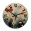 Contemporary White Flower On Teal I - Abstract Botanicals Oversized Wood Wall Clock-1074813805
