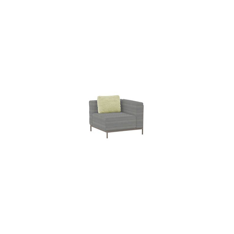 Duval Outdoor Corner Wedge Lounge Chair, Gray Cushion/Gray Frame