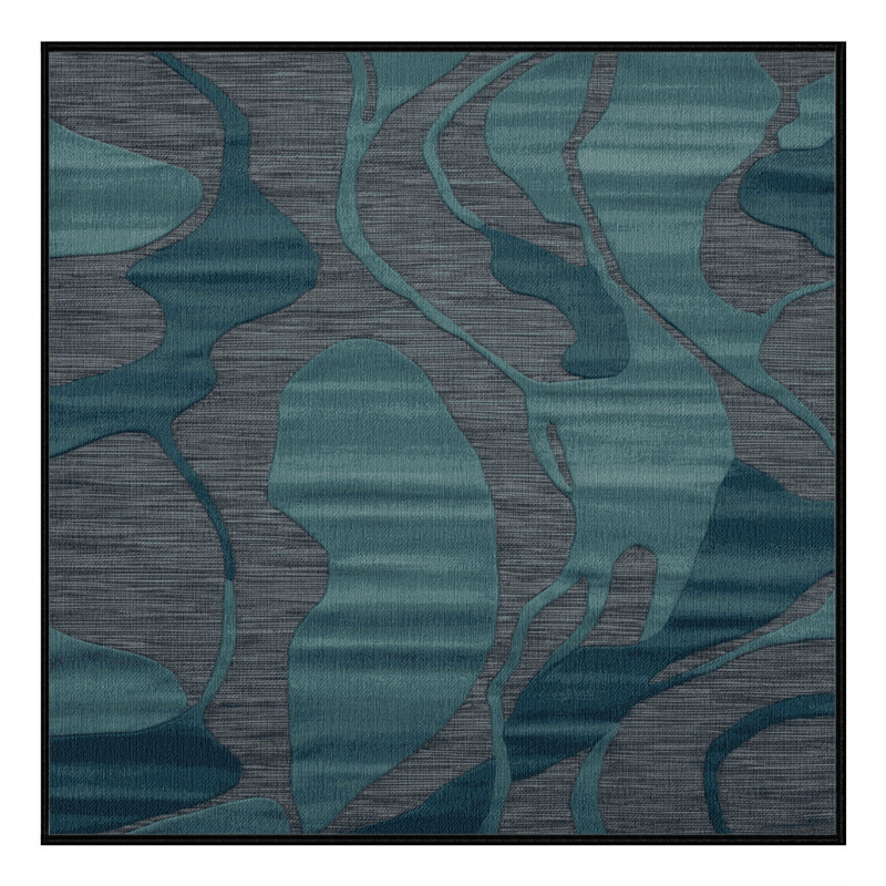 Machine Washable Abstract Grey Area Rug, Square 5'