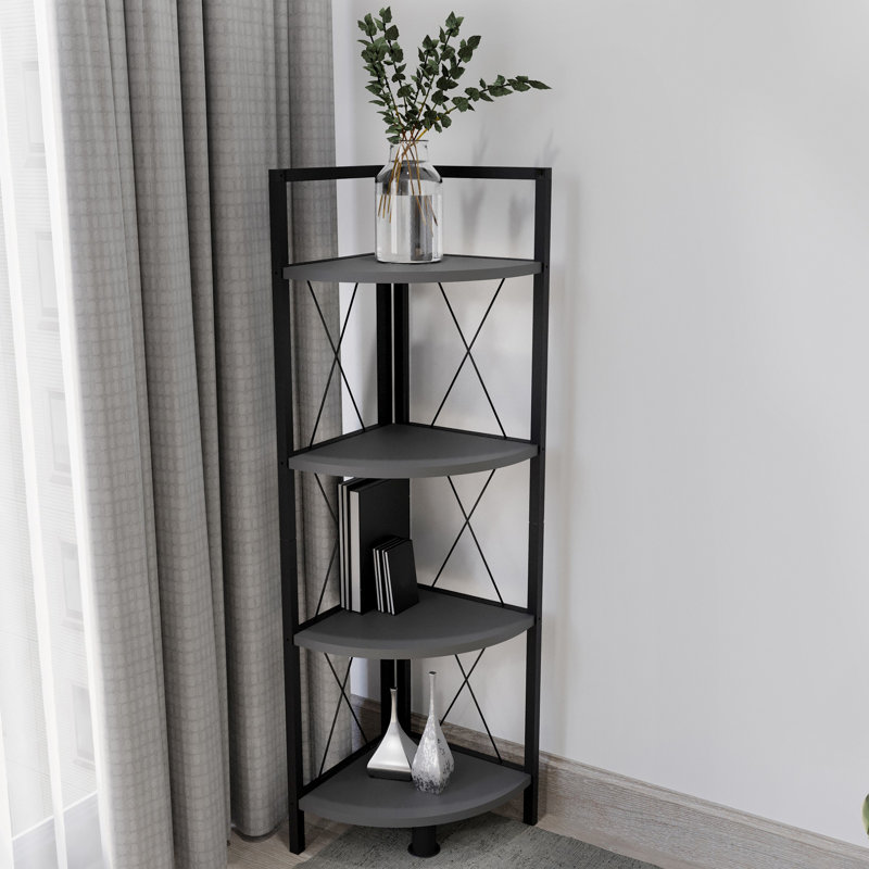 Addley Bookcase, (4 Shelves) 123cm H x 34cm W x 34cm D., Black