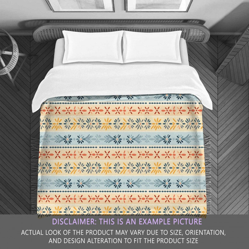 Brazilian Folk Floral Yellow/Blue Microfiber Comforter, King Comforter