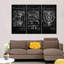 Ensemble de 3 pièces de son et image combinées brevet sur toile-223599088