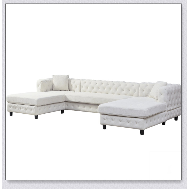 Canapé en forme de U 126 pièces en chenille de style moderne 126 pouces