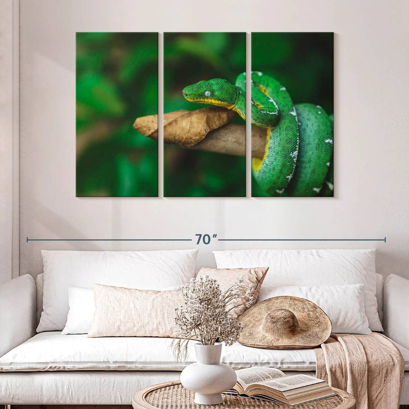 Emerald Tree Snake, 32" H x 50" W