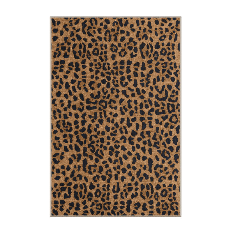  Tapis lavable avec gros chats Leopards, Rectangulaire 8 pi x 12 pi