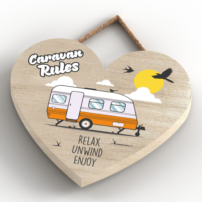 Caravan Rules - Print on MDF, 9cm H x 10cm W x 0.5cm D