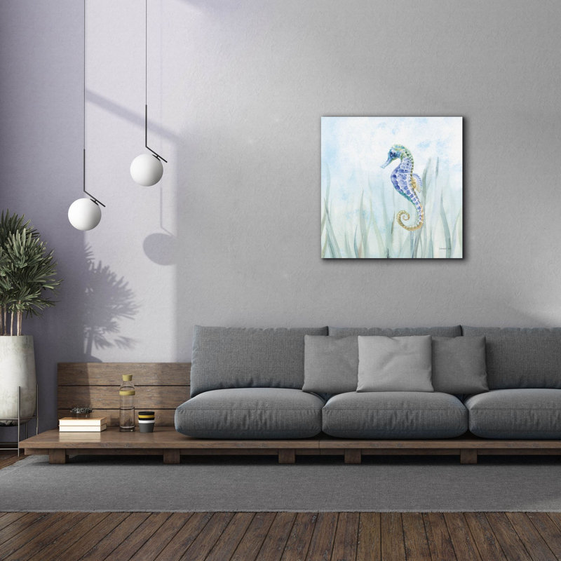 «Undersea Seahorse Natation» par Danhui Nai, art mural sur toile, H 37 po x l 37 po