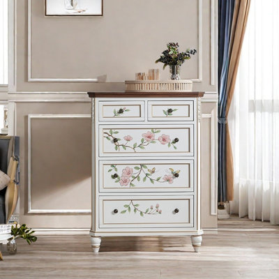 Five drawer painted multi-function accent chest