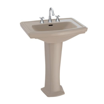 Lavabo de salle de bain rectangulaire à piédestal pour robinets centraux 4 pouces TOTO® Clayton®