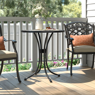Taylor Round Metal Outdoor Bistro Table , 27.5'' in. W 27.5'' in. D