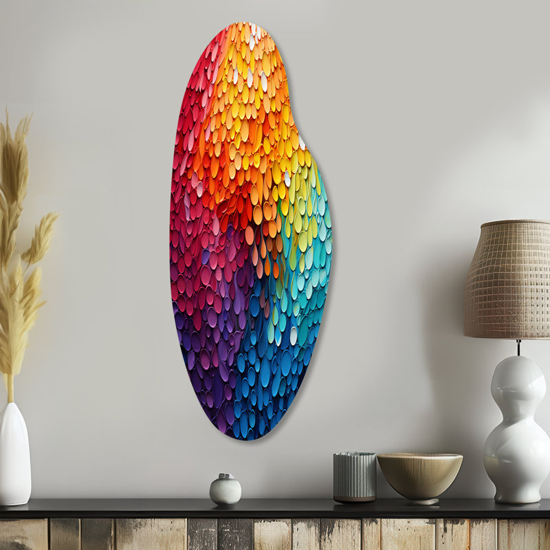 Chimaobim - Hard Edge, peinture incurvée, décoration murale en métal, reproduction d'art asymétrique moderne