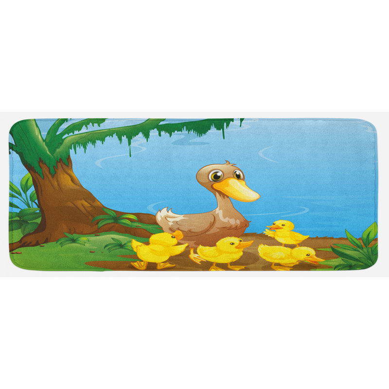 Solid Color Polyester Kitchen Mat