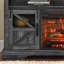Foyer électrique multimédia de 60" en chêne rustique foncé. Flammes multicolores personnalisables. Compatible avec les téléviseurs 70". Puissance de chauffage : 1500 W. 5000 BTU/h. Télécommande incluse. Montage facile. Construction robuste.-1149726482