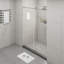 Porte de douche 60 po x 76 po, verre trempé 3/8 po, style nickel brossé, imperméable, installation sans souci, pratique