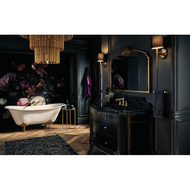 Invari™ Widespread Lavatory Faucet with Column Spout, Luxe Gold, Lever Handle