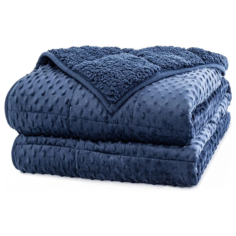  Breathable Weighted Blanket, 15 lb, Navy Blue, 48'' W x 72'' L