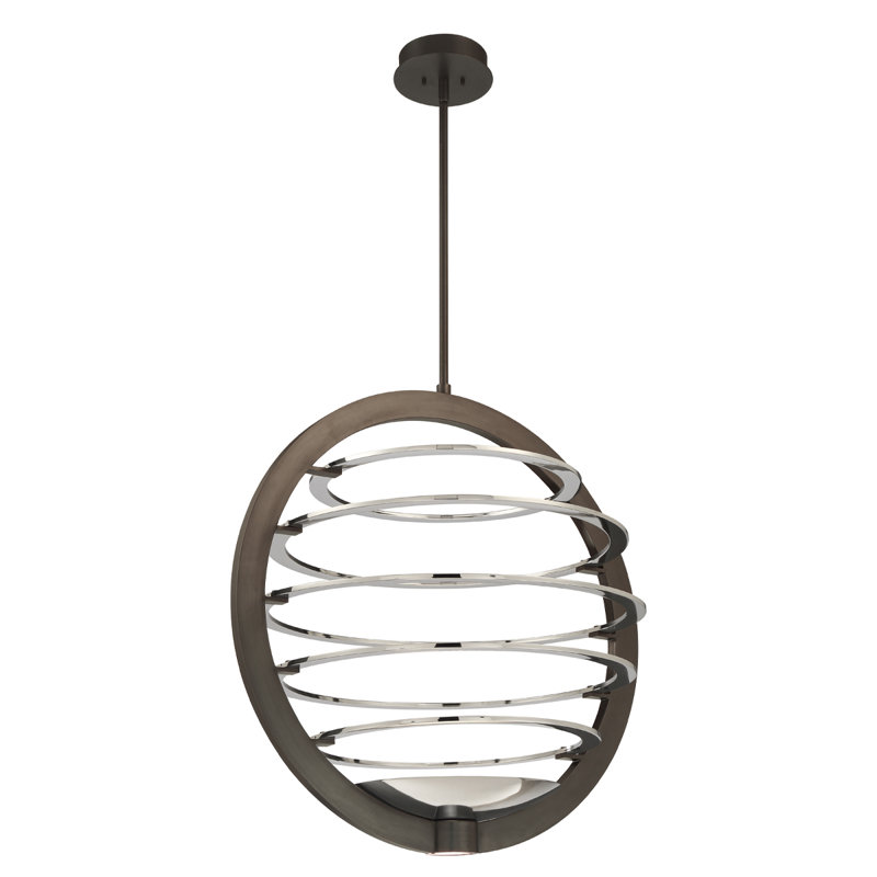 Lustre sphérique à DEL 2 lumières Ombra, Nickel poli