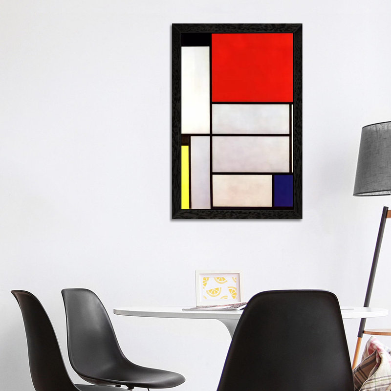 Tableau L, 1921 by Piet Mondrian - Print on Canvas, 66.04 cm H x 45.72 cm W, Black Framed