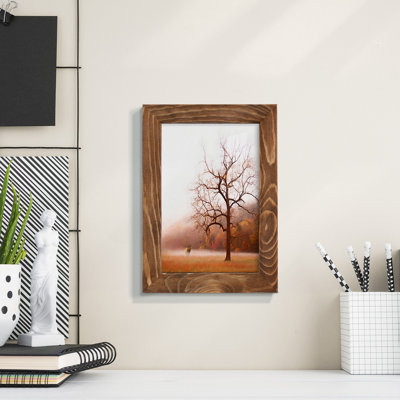 Photographie, étude, élan dans la brume, toile encadrée de qualité supérieure - prête à être accrochée