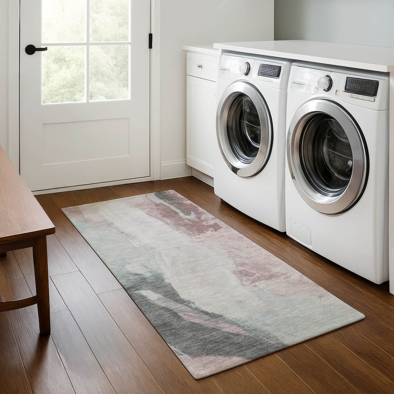 Premium Machine Washable Mouton Abstract Rug, Runner 2'3" x 7'6"