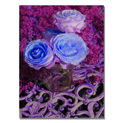 «Blue and Pink Roses» par Patty Tuggle, reproduction de photo sur toile