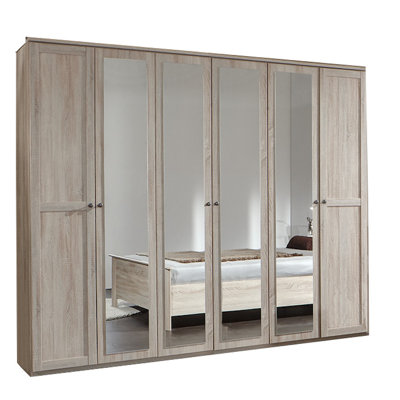 Abiel 6 Door Manufactured Wood Wardrobe