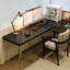 Bureau en L noir en bois massif-1399809576