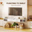 Meuble télé 55 po, console multimédia murale, blanc-2140109064