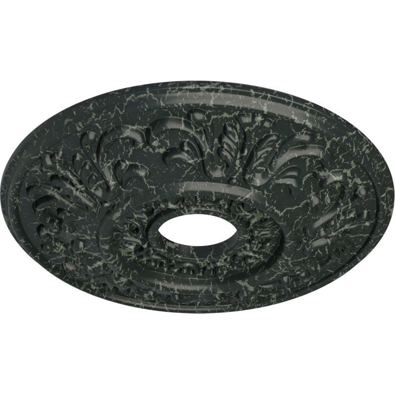 Endurathane Riley Ceiling Medallion, 18"OD x 3 1/2"ID x 1 1/2"P (Fits Canopies up to 4 5/8"), Hand-Painted Castle Stone Crackle Finish