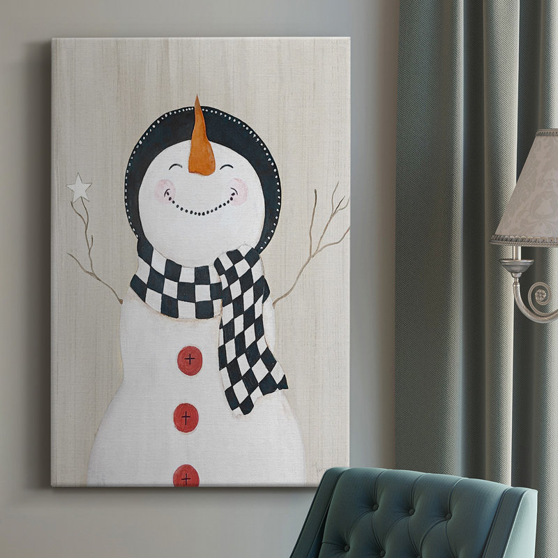 Toile tendue festive bonhomme de neige de qualité supérieure festive II, H 27 po x l 18 po x P 1 po
