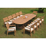 Crewellwalk Outdoor 11 - Piece Teak Dining Set