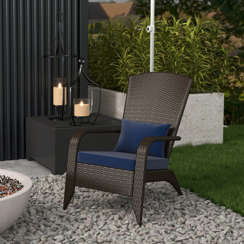 Chaise Adirondack en résine Ranylah, Bleu foncé