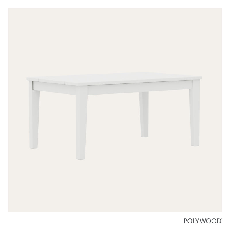 POLYWOOD Newport 22" x 36" Coffee Table, White