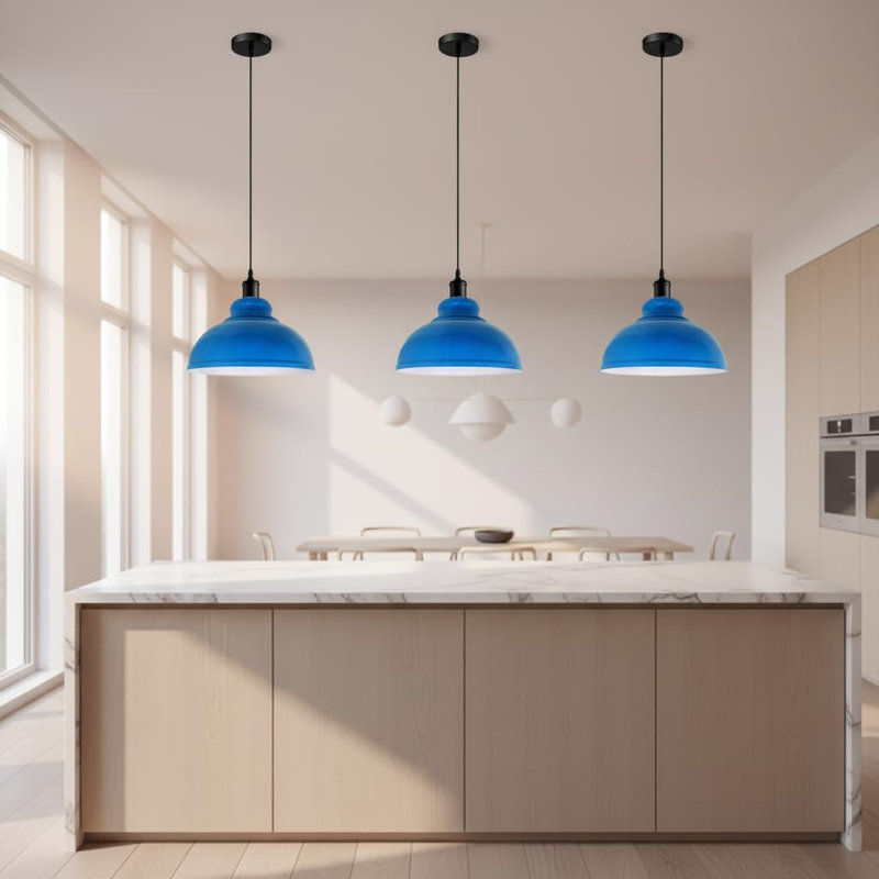 3 - Light Dome Pendant, Blue