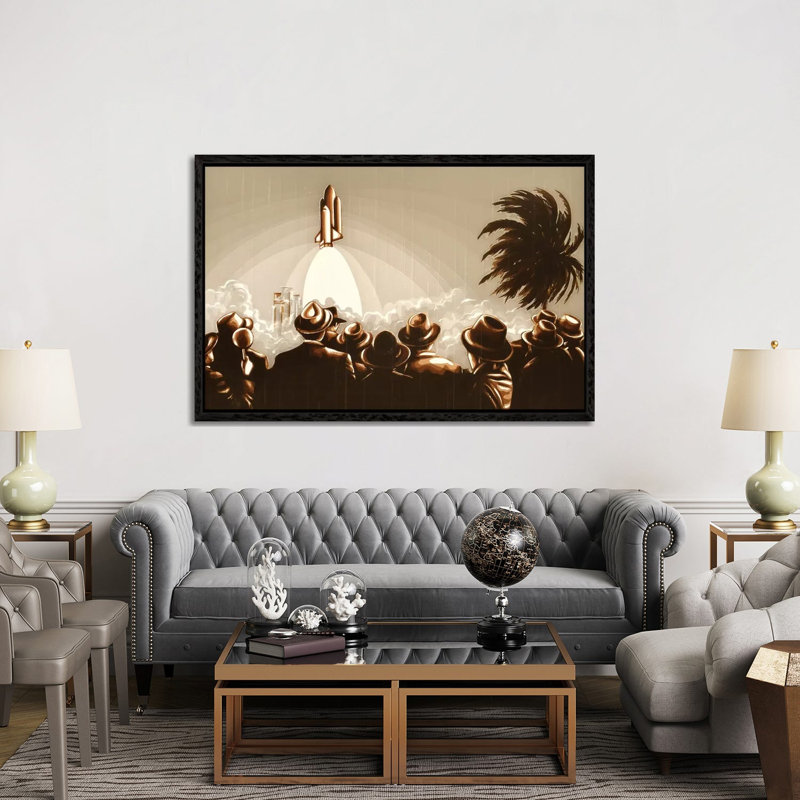 Space Shuttle by Max Zorn - Print on Canvas, Black Framed, 152.5 cm H x 101.5 cm W