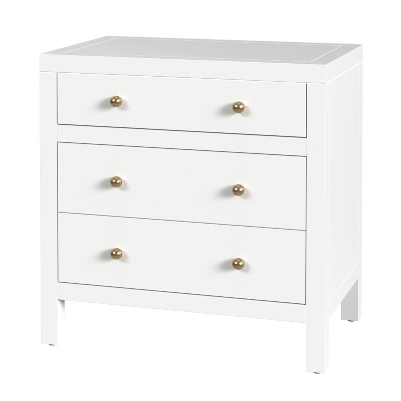 Commode 3 tiroirs 25 po Celine, Blanc lisse
