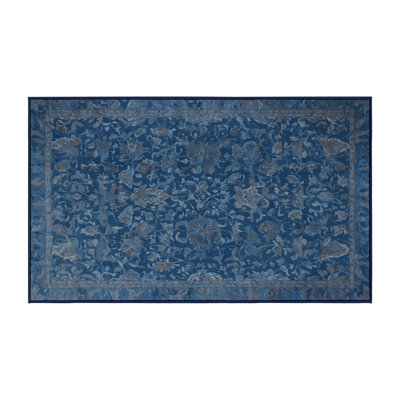 Tapis bleu lavable à la machine