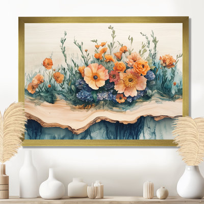 Connelly Bouquets de fleurs assorties sur une glissade en bois I - Assortiment de bouquets d'art mural