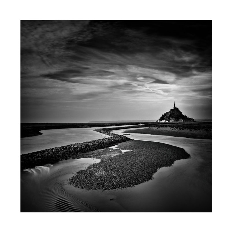 Art sur toile Christopher Monthot Le Mont Saint Michel, H 18 po x l 18 po x P 2 po