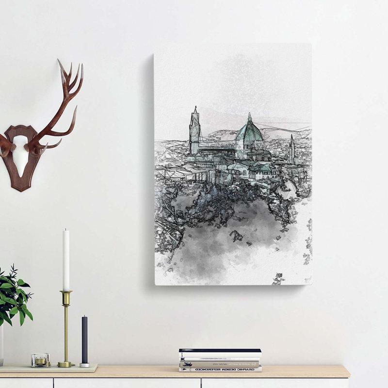 Florence Cathedral In Italy Abstract Art - Wrapped Canvas Print, 76cm H x 50cm W x 3cm D