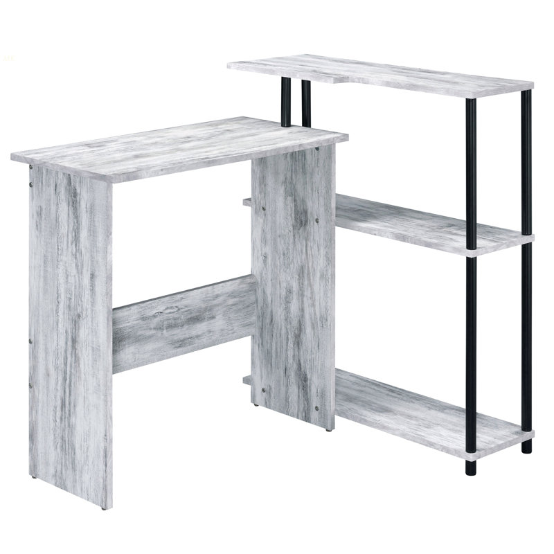 Bureau antique blanc et noir avec bibliothèque, Noir/gris